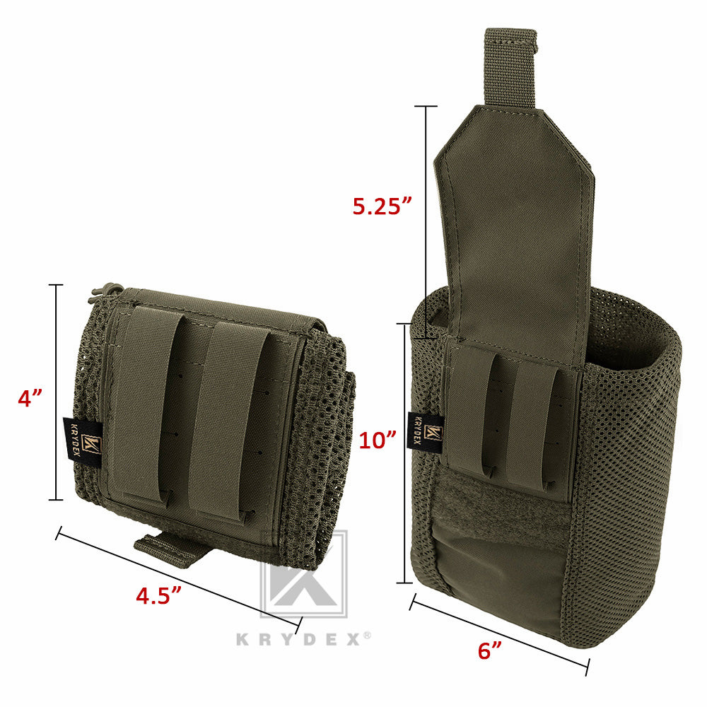 Krydex Tactical Mesh Dump Pouch MOLLE / Belt Drop Foldable Magazine Pouches