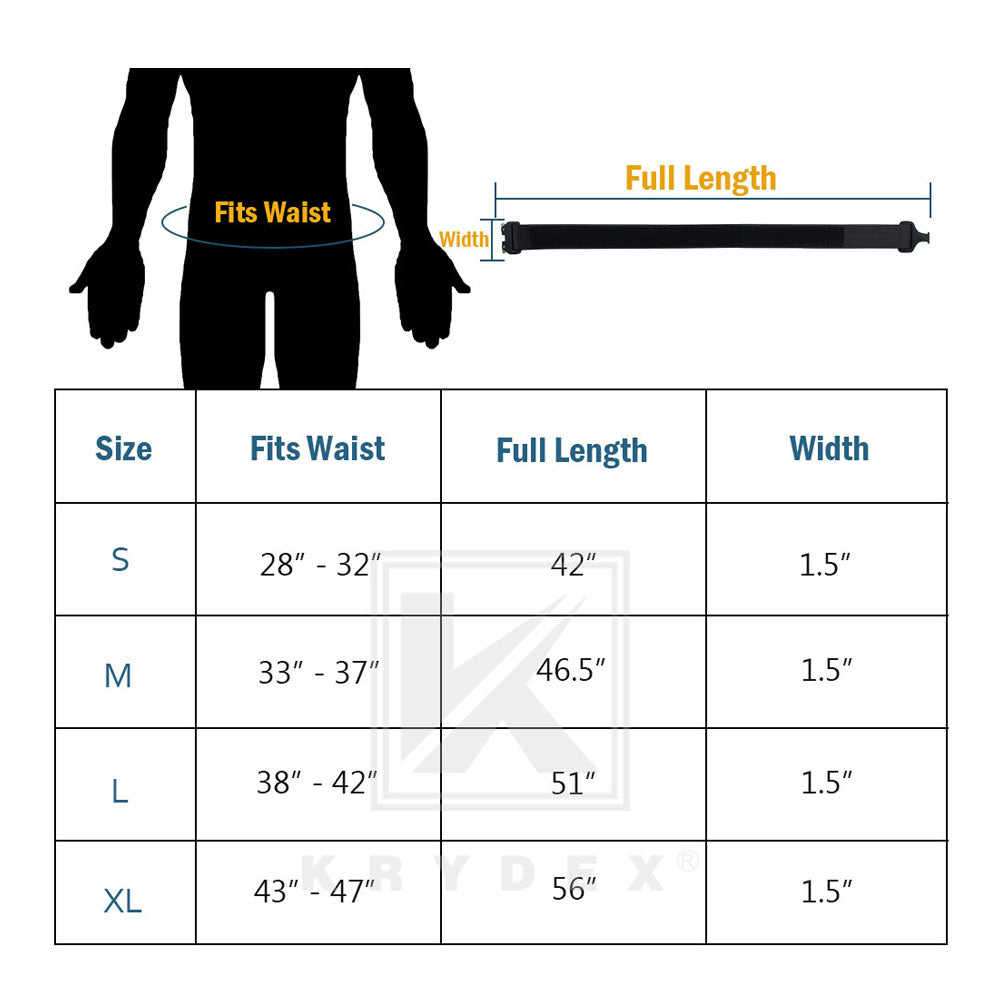KRYDEX Quick Release 1.5" 38MM Wide Heavy Duty Metal Buckle Rigger Belt Airsoft BattleTactical Outdoor Adjustable Double Layers Waistband