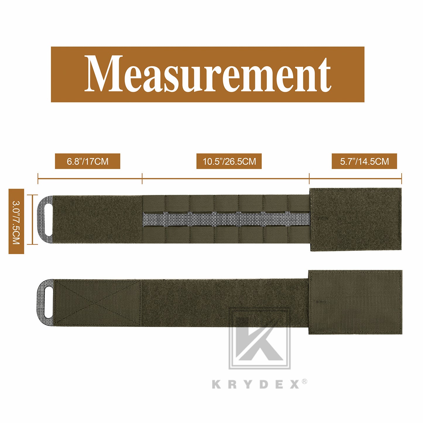 KRYDEX Tactical 3” Assault Cummerbund Tegris Rigid MOLLE Cummerbund for Tactical Vest Slickster FCPC LBT