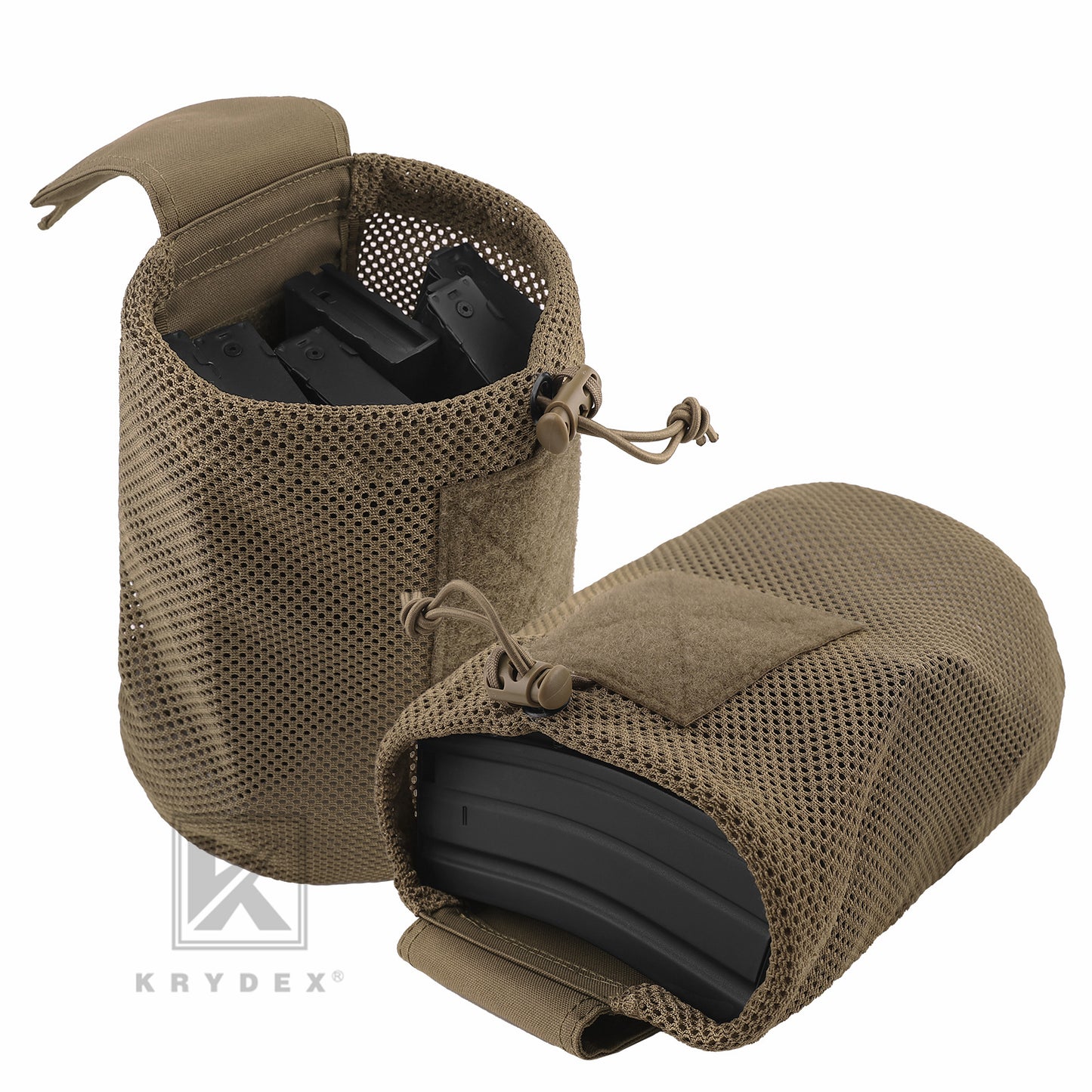 Krydex Tactical Mesh Dump Pouch MOLLE / Belt Drop Pouches Foldable Magazine Pouches Mag Tool Utility Mesh Pack Waistbag