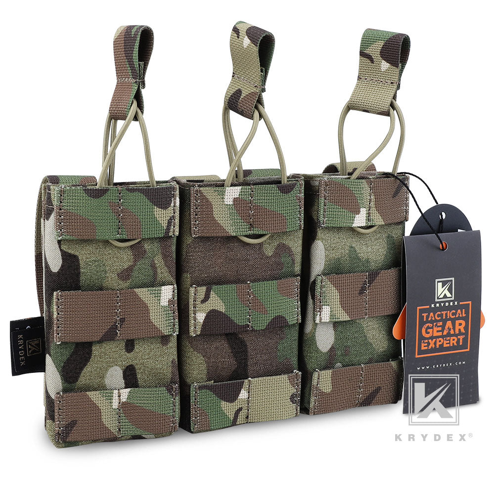 KRYDEX Triple 5.56 .223 M4 M16 AR15 Open Top Mag Pouch