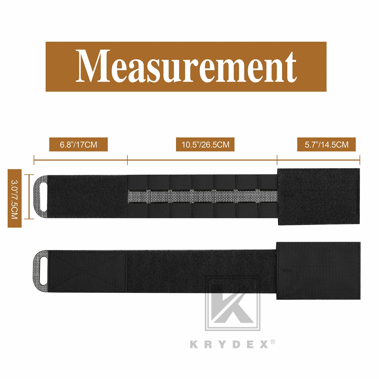 KRYDEX Tactical 3” Assault Cummerbund Tegris Rigid MOLLE Cummerbund for Tactical Vest Slickster FCPC LBT