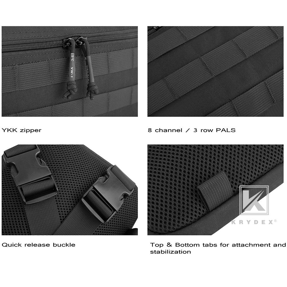 KRYDEX Tactical Concealed Molle Recon Kit Combat Chest Rig Bag Pack Vest Multi-Purpose Outdoor EDC Tool Pouch