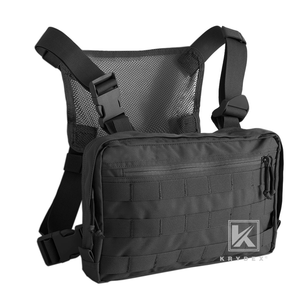 KRYDEX Tactical Concealed Molle Recon Kit Combat Chest Rig Bag Pack Vest Multi-Purpose Outdoor EDC Tool Pouch