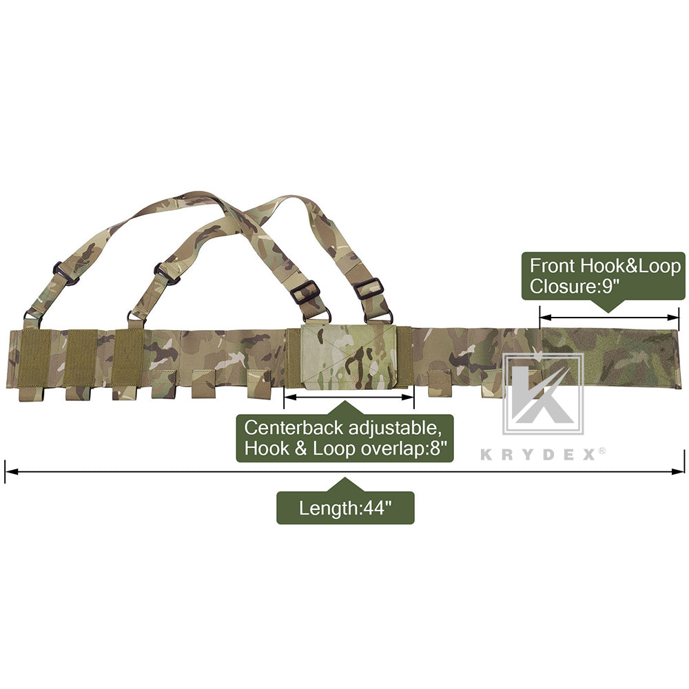 KRYDEX Tactical 5.56 Ready Rig Low Vis Chest Rig Elastic Cummerbund Concealed Lightweight Adjustable Vest