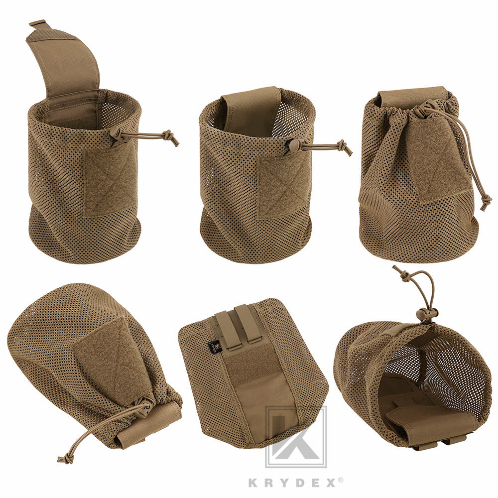 Krydex Tactical Mesh Dump Pouch MOLLE / Belt Drop Pouches Foldable Magazine Pouches Mag Tool Utility Mesh Pack Waistbag