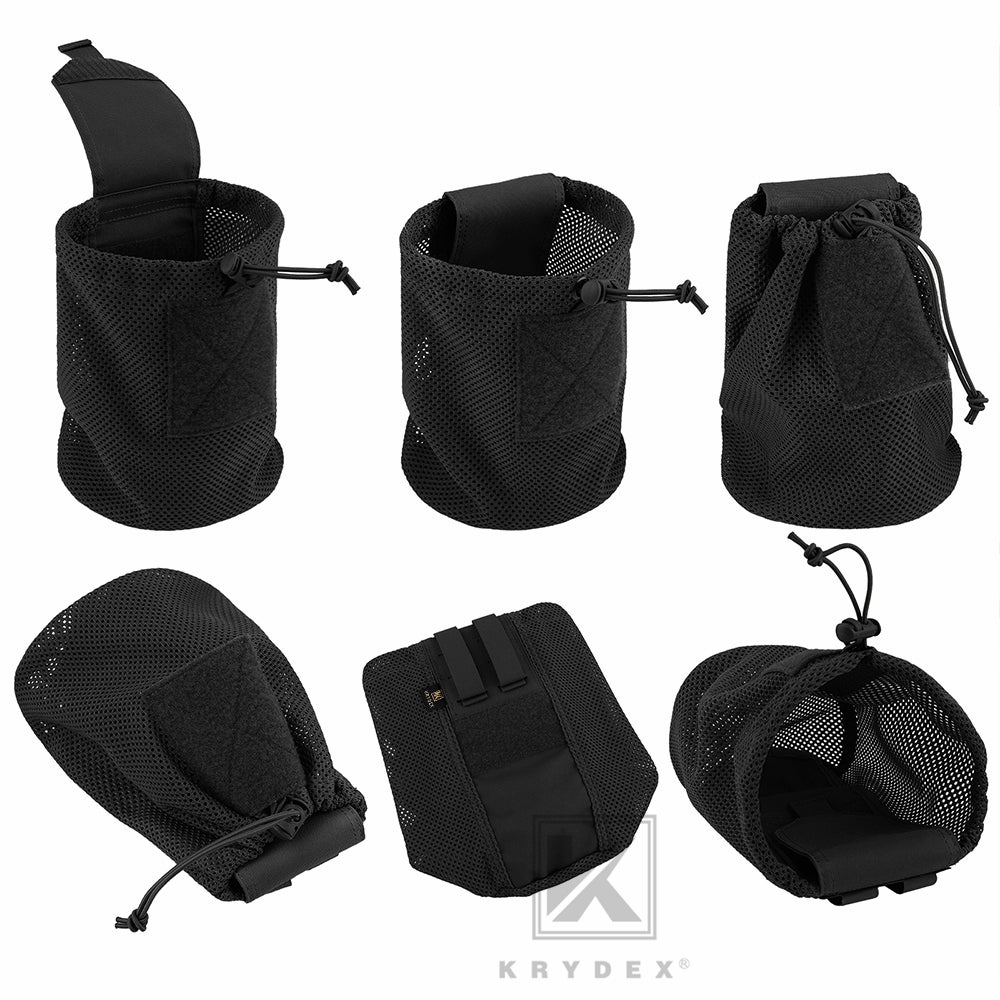 Krydex Tactical Mesh Dump Pouch MOLLE / Belt Drop Pouches Foldable Magazine Pouches Mag Tool Utility Mesh Pack Waistbag