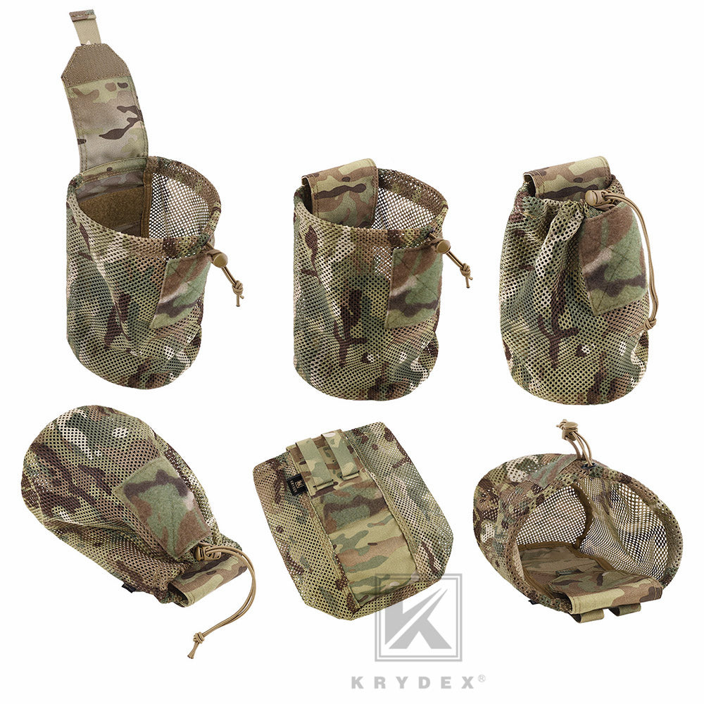 Krydex Tactical Mesh Dump Pouch MOLLE / Belt Drop Pouches Foldable Magazine Pouches Mag Tool Utility Mesh Pack Waistbag