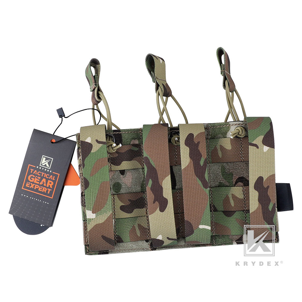 KRYDEX Triple 5.56 .223 M4 M16 AR15 Open Top Mag Pouch