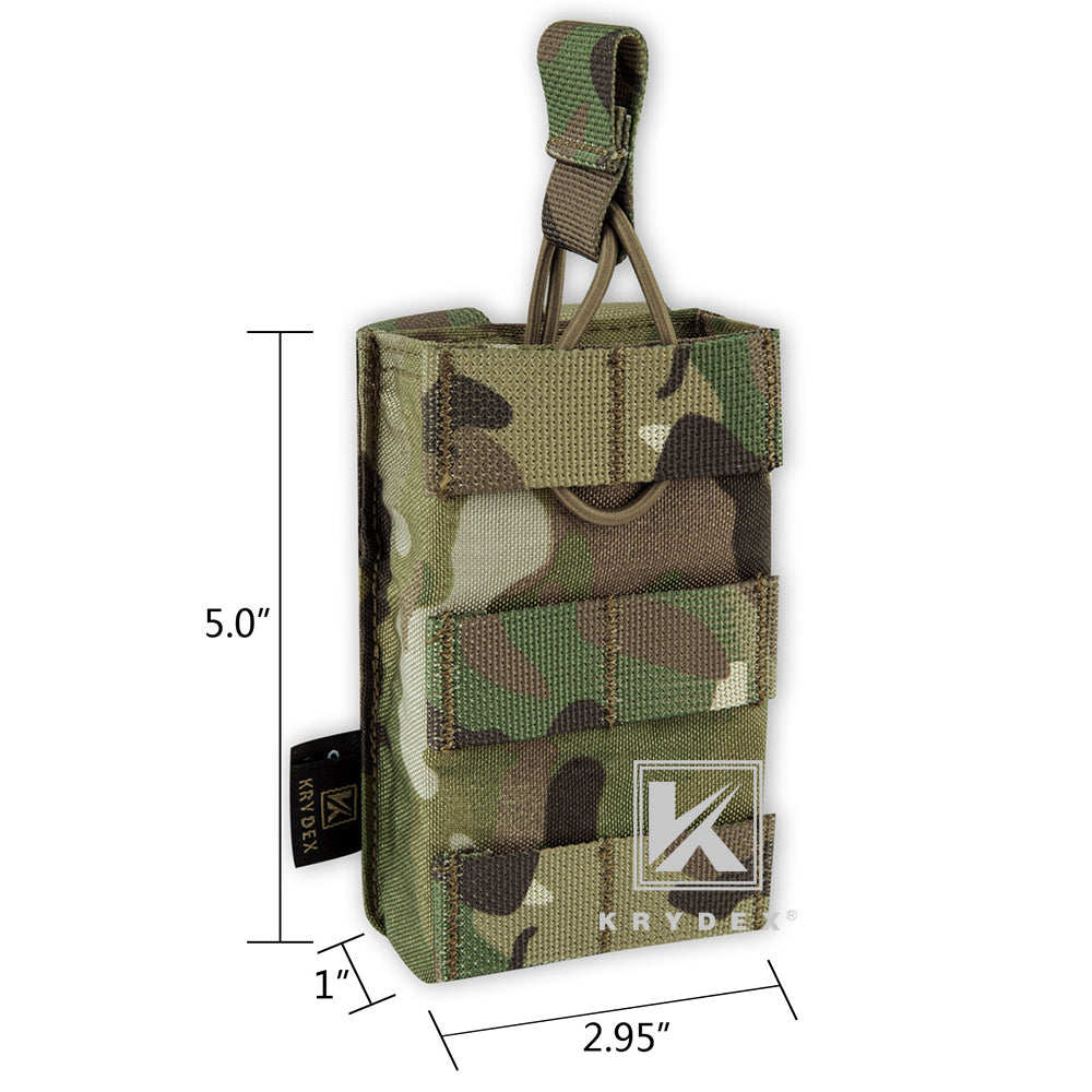 KRYDEX Single 5.56 .223 M4 M16 AR15 Open Top Mag Pouch