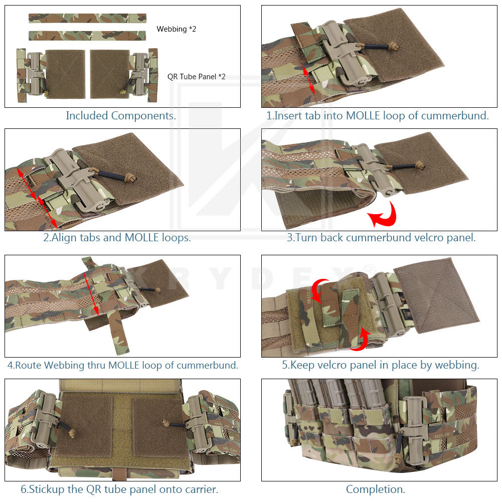 KRYDEX Quick Release Cummerbund Adapter QD Buckle Set 3 Band Molle Cummerbund Plate Carrier Vest 1 Pair