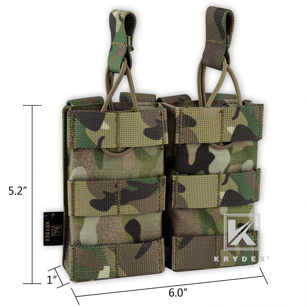 KRYDEX Double 5.56 .223 M4 M16 AR15 Open Top Mag Pouch