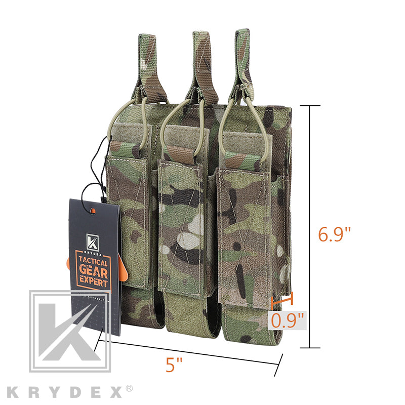 KRYDEX Tactical Triple Open Top SMG Magazine Pouch
