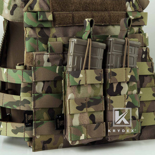 KRYDEX Double 5.56 .223 M4 M16 AR15 Open Top Mag Pouch