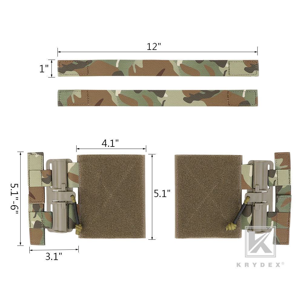 KRYDEX Quick Release Cummerbund Adapter QD Buckle Set 3 Band Molle Cummerbund Plate Carrier Vest 1 Pair