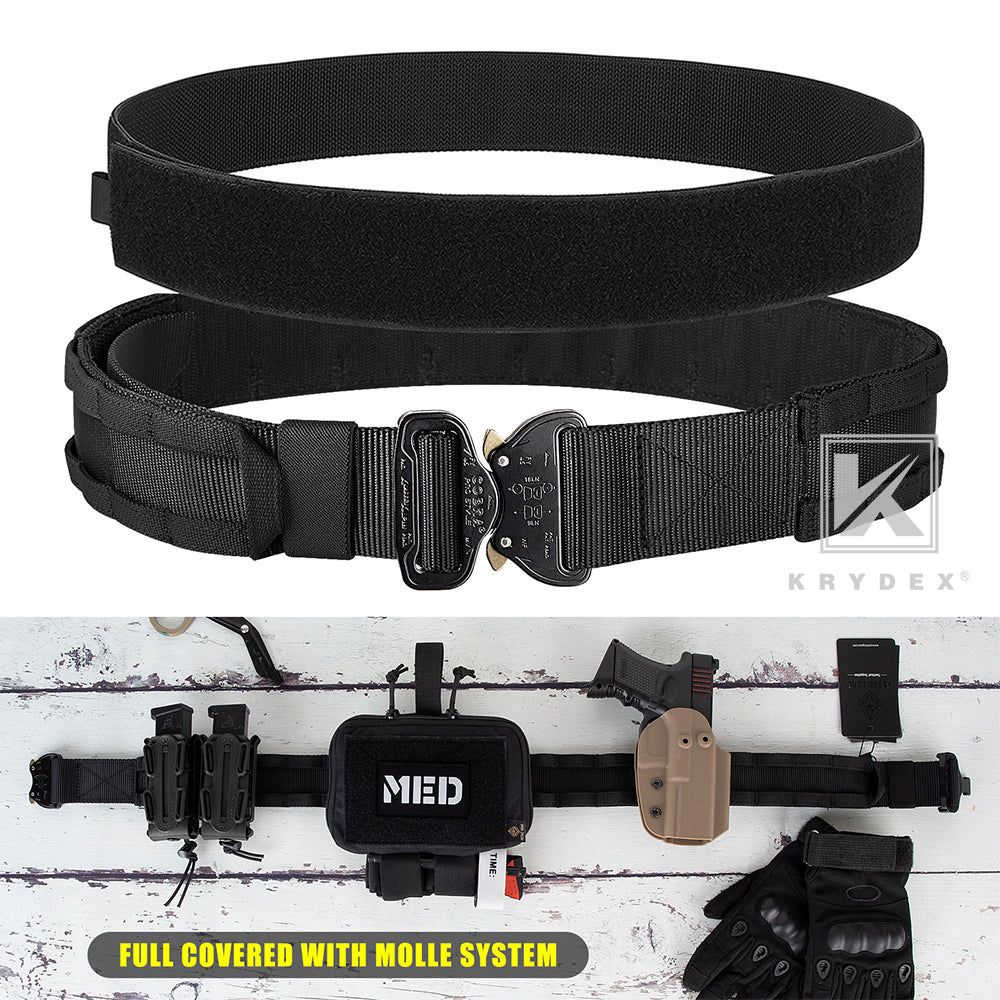 KRYDEX Tactical Molle Rigger Cobra Buckle Gun Heavy Duty 2"&1.75" Range Belt