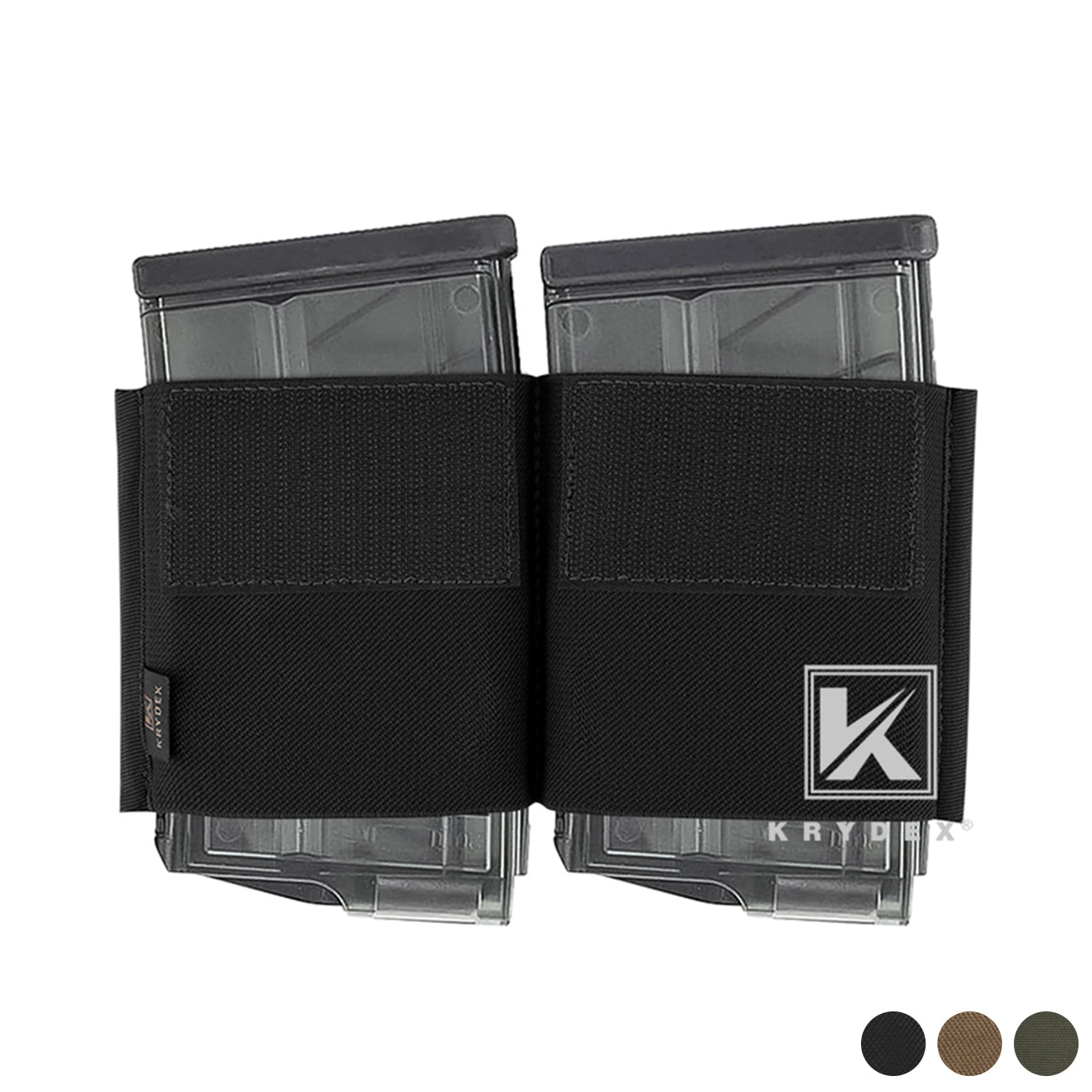 KRYDEX Tactical Double Magazine Pouch Insert Elastic Buld-in 7.62mm HK Mag Holder for MK3 MK4 Chest Rig Hunting Accessories