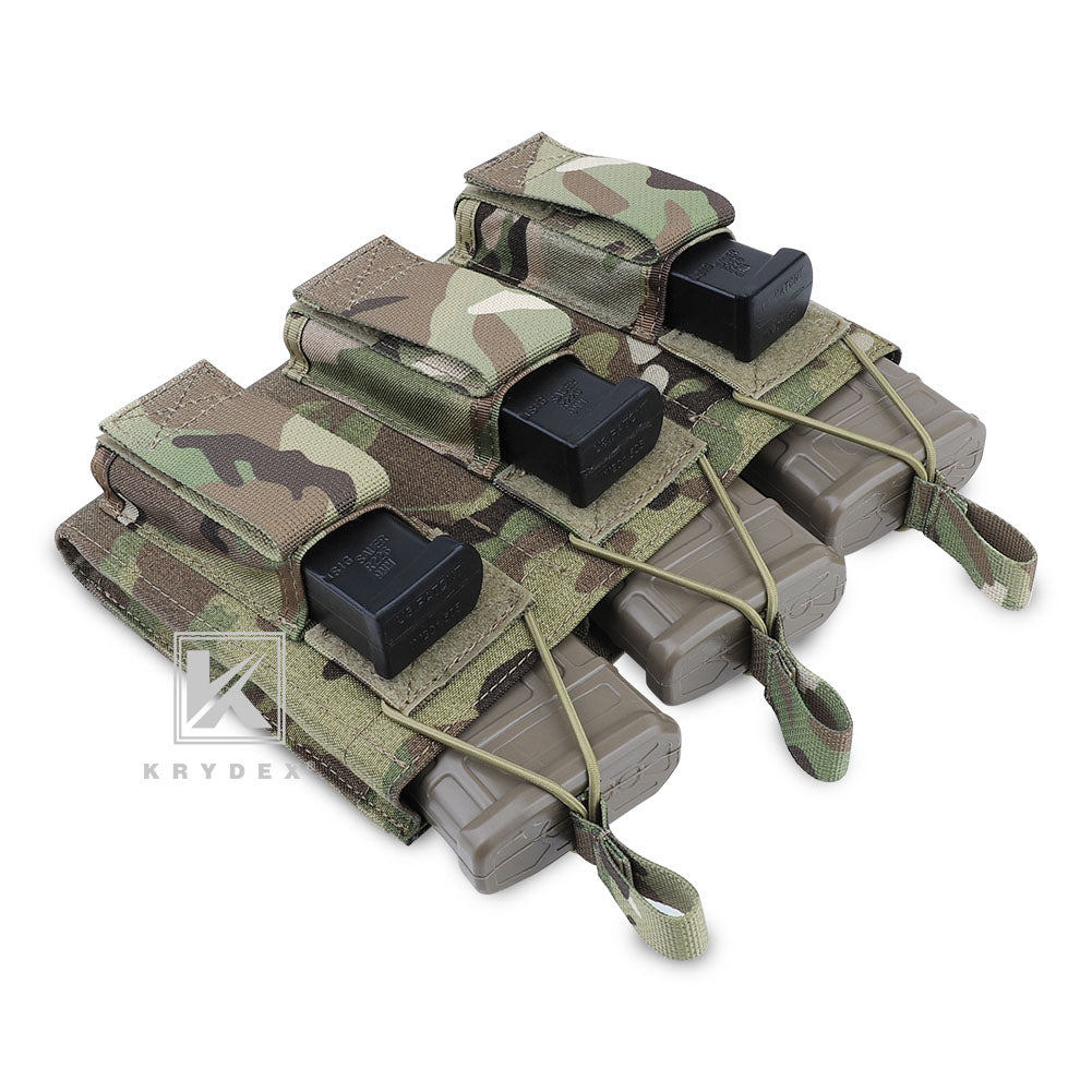 KRYDEX Triple Open Top 5.56 M4 M16 AR15 & Pistol Magazine Pouch