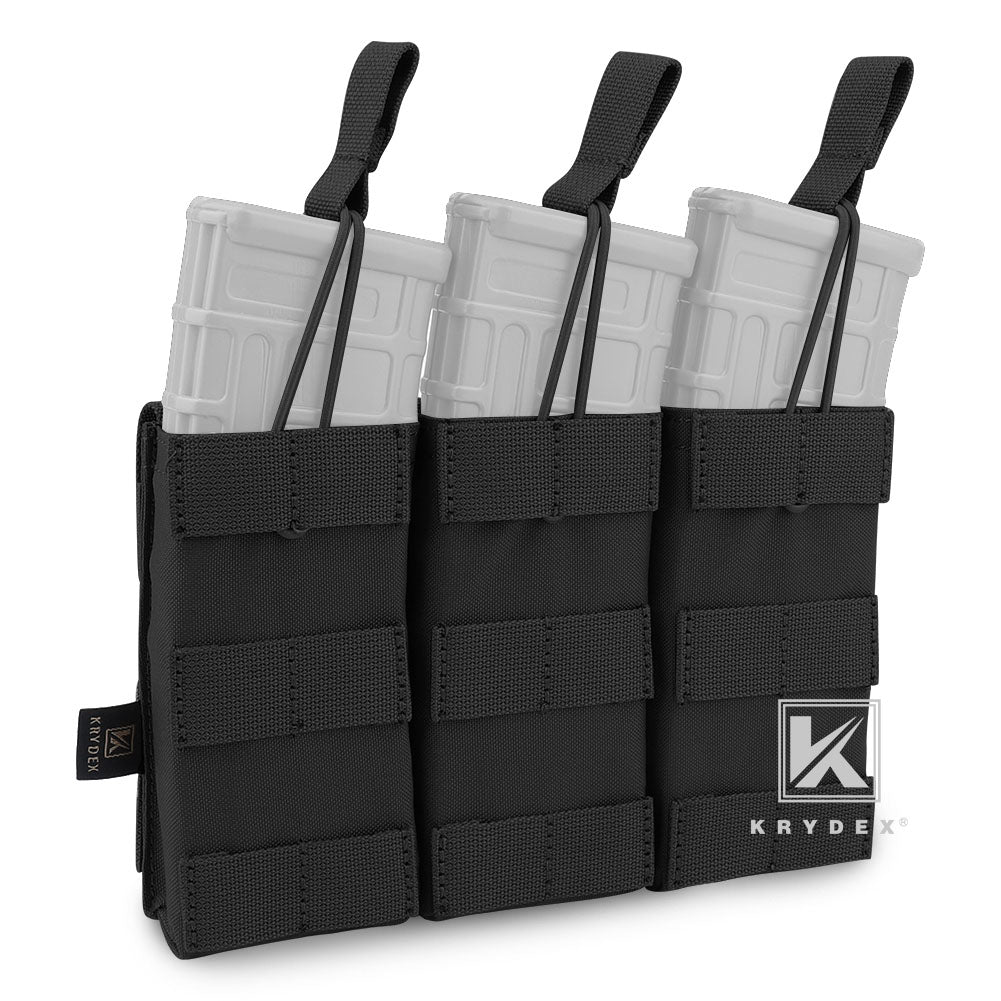 KRYDEX Triple 5.56 .223 M4 M16 AR15 Open Top Mag Pouch