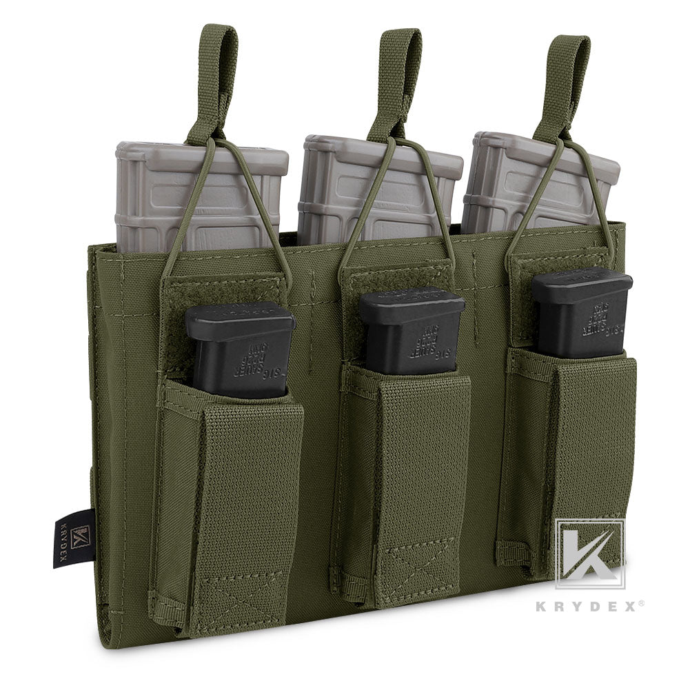KRYDEX Triple Open Top 5.56 M4 M16 AR15 & Pistol Magazine Pouch