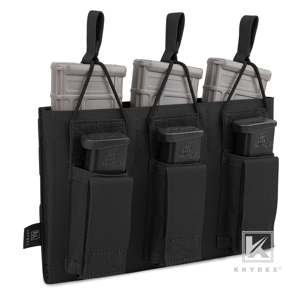 KRYDEX Triple Open Top 5.56 M4 M16 AR15 & Pistol Magazine Pouch