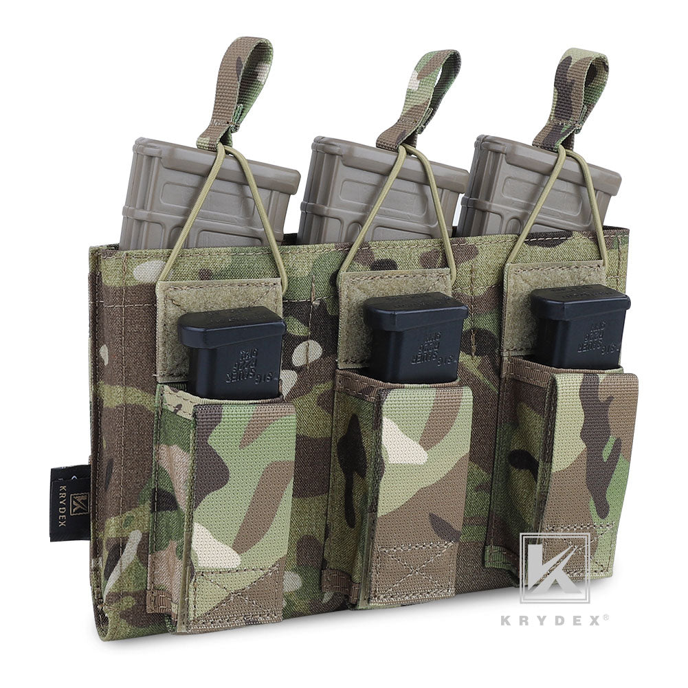 KRYDEX Triple Open Top 5.56 M4 M16 AR15 & Pistol Magazine Pouch