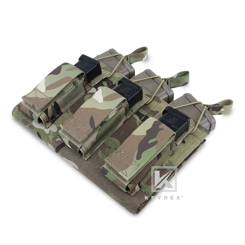 KRYDEX Triple Open Top 5.56 M4 M16 AR15 & Pistol Magazine Pouch