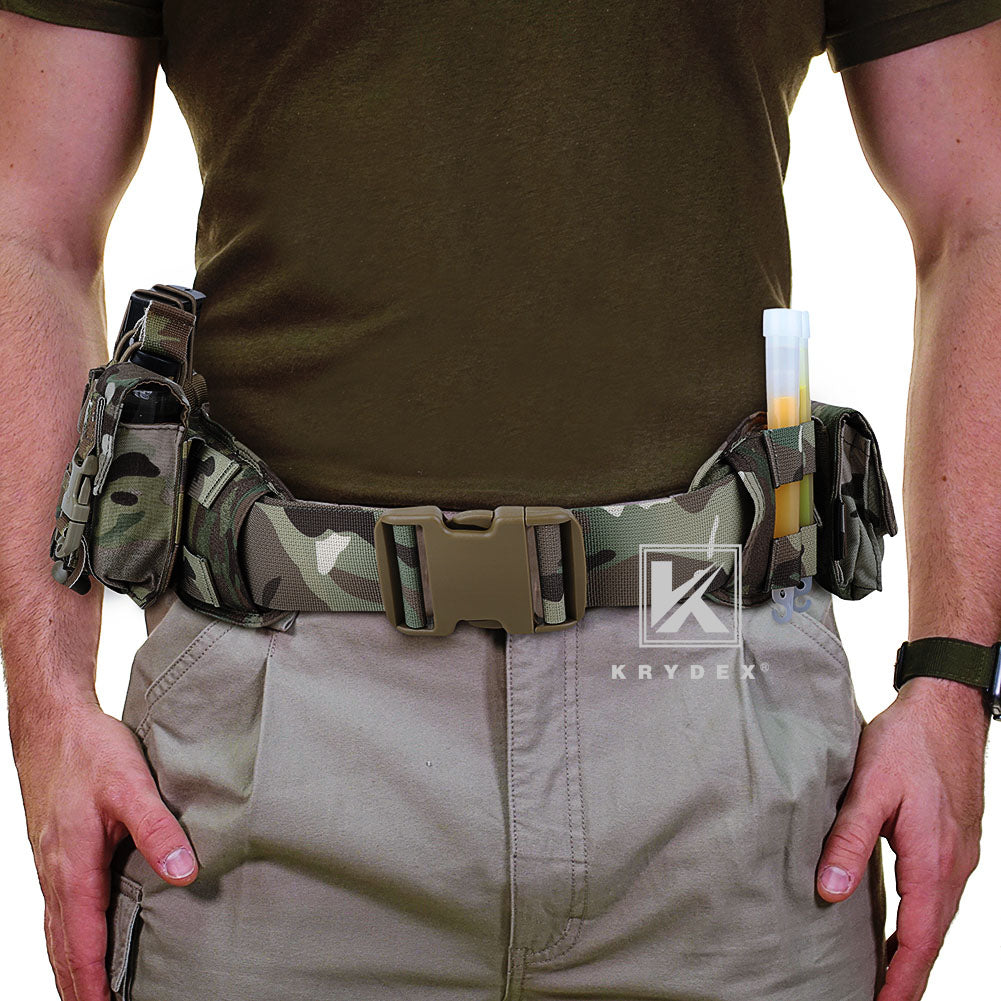 KRYDEX Tactical Quick Release Battle Belt Molle Soft Wide Padded Waist Outer Shooting Gun Belt With Inner Belt