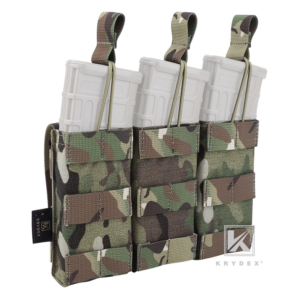 KRYDEX Triple 5.56 .223 M4 M16 AR15 Open Top Mag Pouch