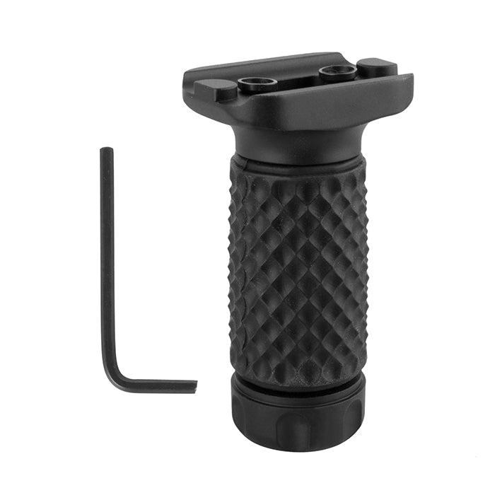 Tactical KeyMod GolfBall Pattern ForeGrip Aluminum Short Vertical Grip w Storage