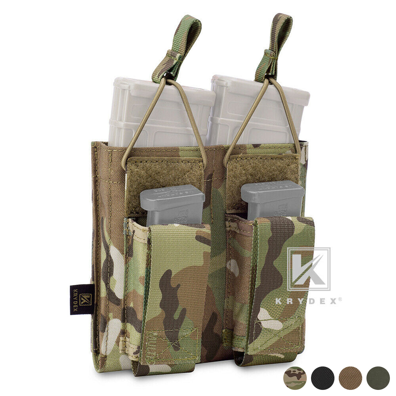 KRYDEX Double Open Top 5.56 M4 M16 AR15 & Pistol Magazine Pouch