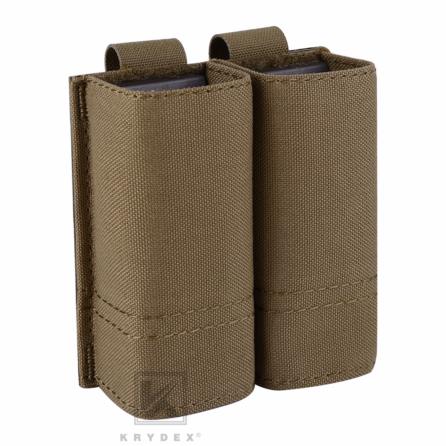 Krydex Tactical 9MM Pistol Magazine Pouch Double Stack .40 45 ACP Pistol Mag Holder Duty Belt & Molle Compatible
