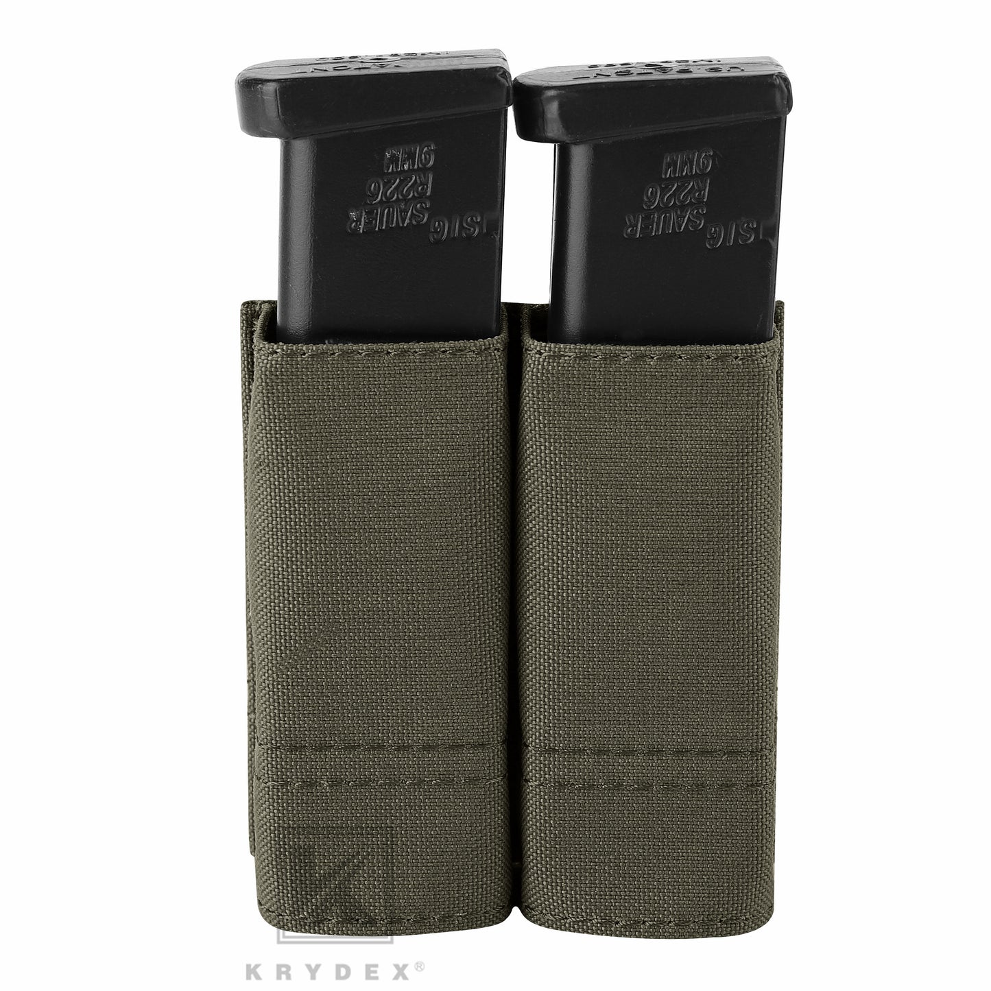 Krydex Tactical 9MM Pistol Magazine Pouch Double Stack .40 45 ACP Pistol Mag Holder Duty Belt & Molle Compatible