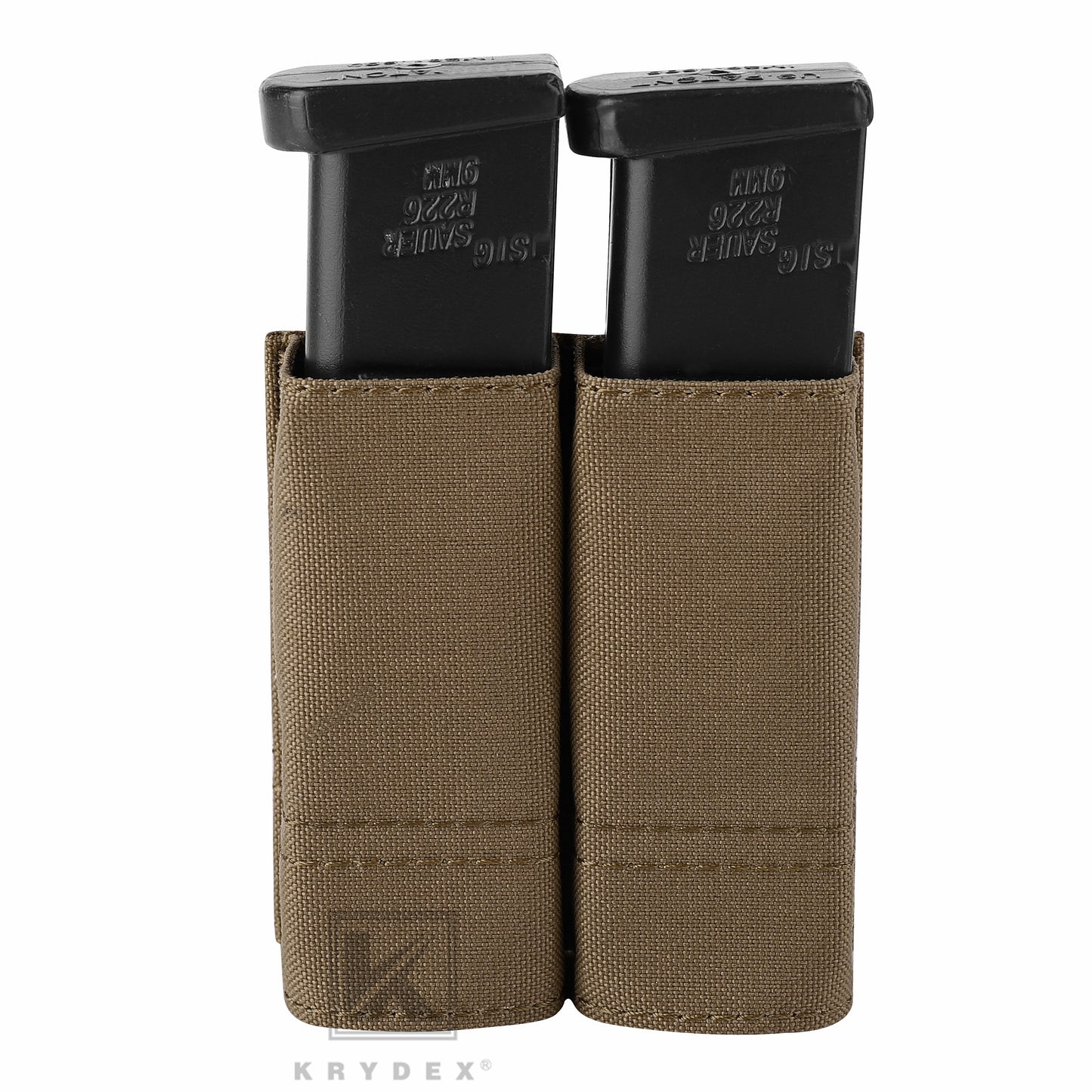 Krydex Tactical 9MM Pistol Magazine Pouch Double Stack .40 45 ACP Pistol Mag Holder Duty Belt & Molle Compatible