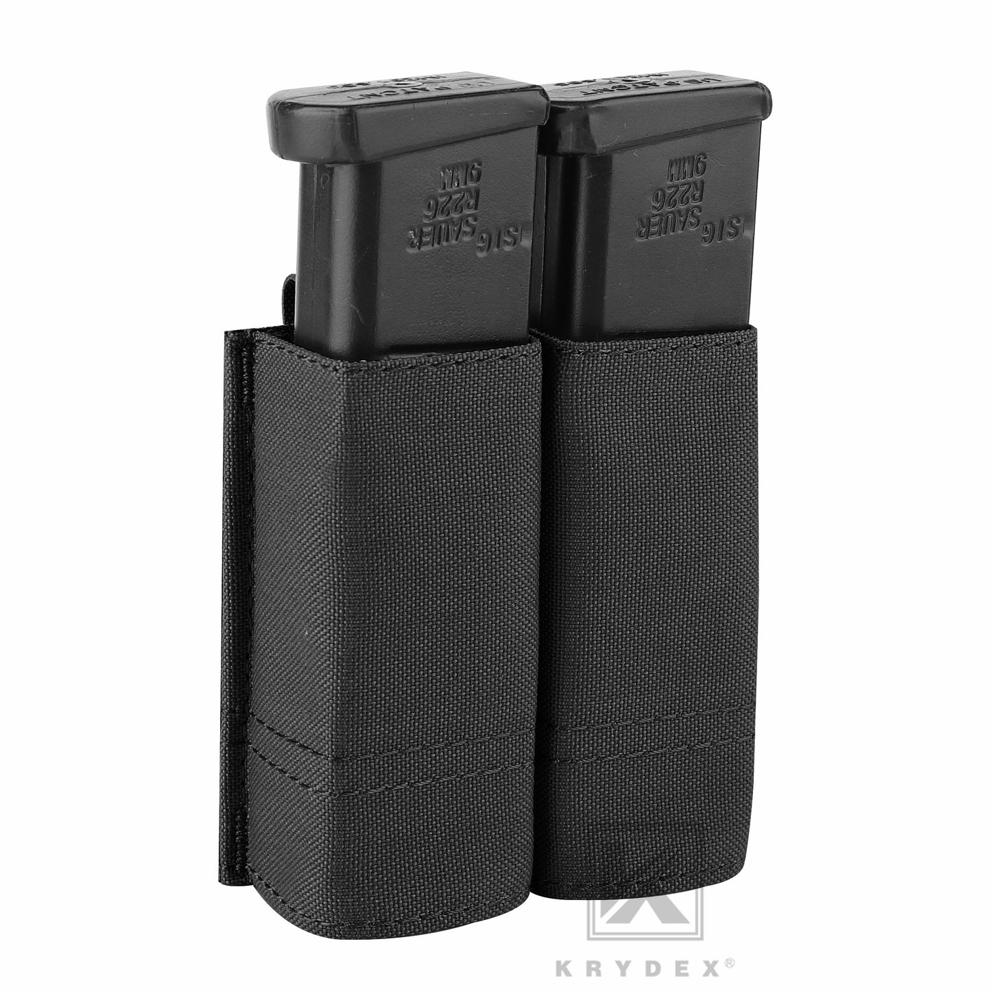 Krydex Tactical 9MM Pistol Magazine Pouch Double Stack .40 45 ACP Pistol Mag Holder Duty Belt & Molle Compatible