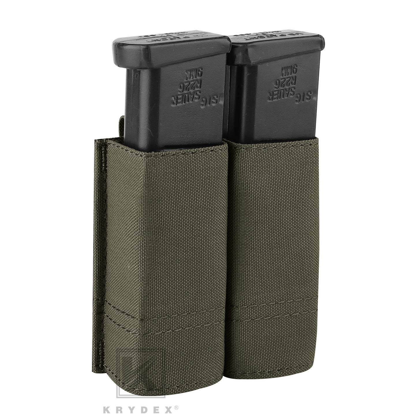 Krydex Tactical 9MM Pistol Magazine Pouch Double Stack .40 45 ACP Pistol Mag Holder Duty Belt & Molle Compatible
