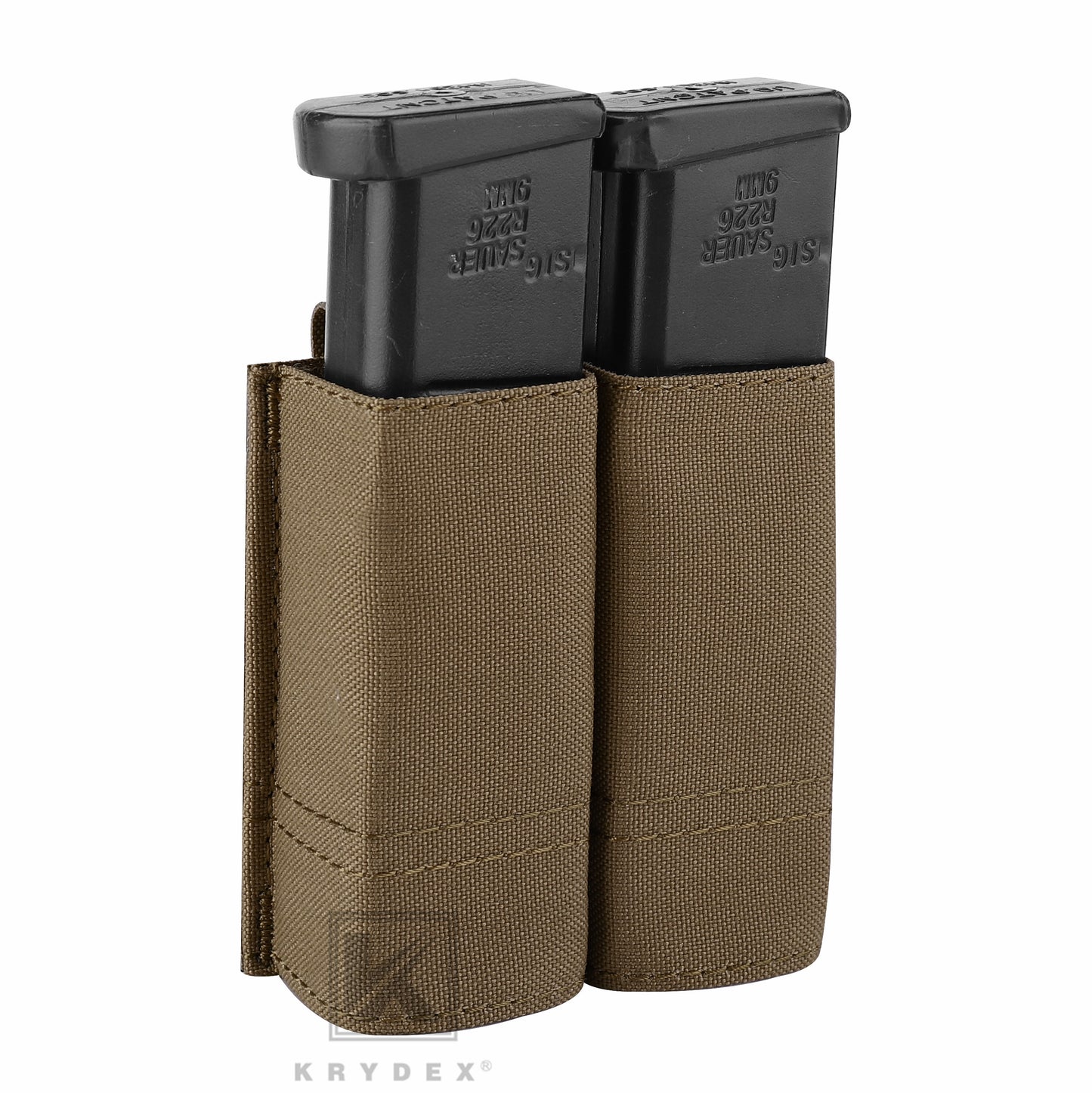 Krydex Tactical 9MM Pistol Magazine Pouch Double Stack .40 45 ACP Pistol Mag Holder Duty Belt & Molle Compatible