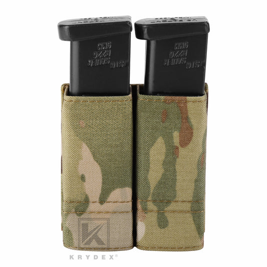 Krydex Tactical 9MM Pistol Magazine Pouch Double Stack .40 45 ACP Pistol Mag Holder Duty Belt & Molle Compatible