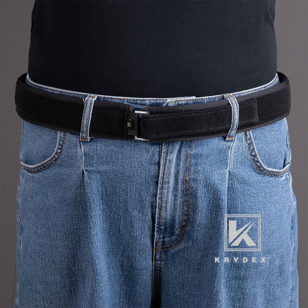 Krydex 1.5” Padded Inner Belt Black Loop Lined Belt Comfortable Inner Duty Battle Shooting Belt