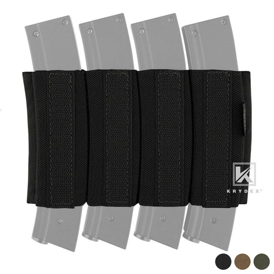 KRYDEX Elastic QUAD SMG Submachine Gun MP5/GLOCK Magazine Insert for Micro Fight Chassis MK3 MK4 Chest Rig