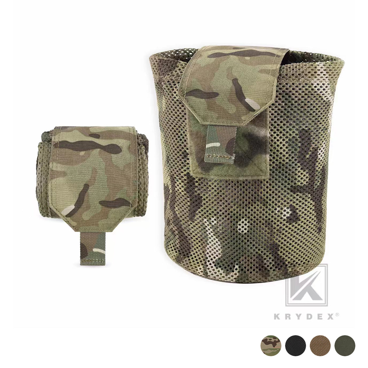 Krydex Tactical Mesh Dump Pouch MOLLE / Belt Drop Pouches Foldable Magazine Pouches Mag Tool Utility Mesh Pack Waistbag