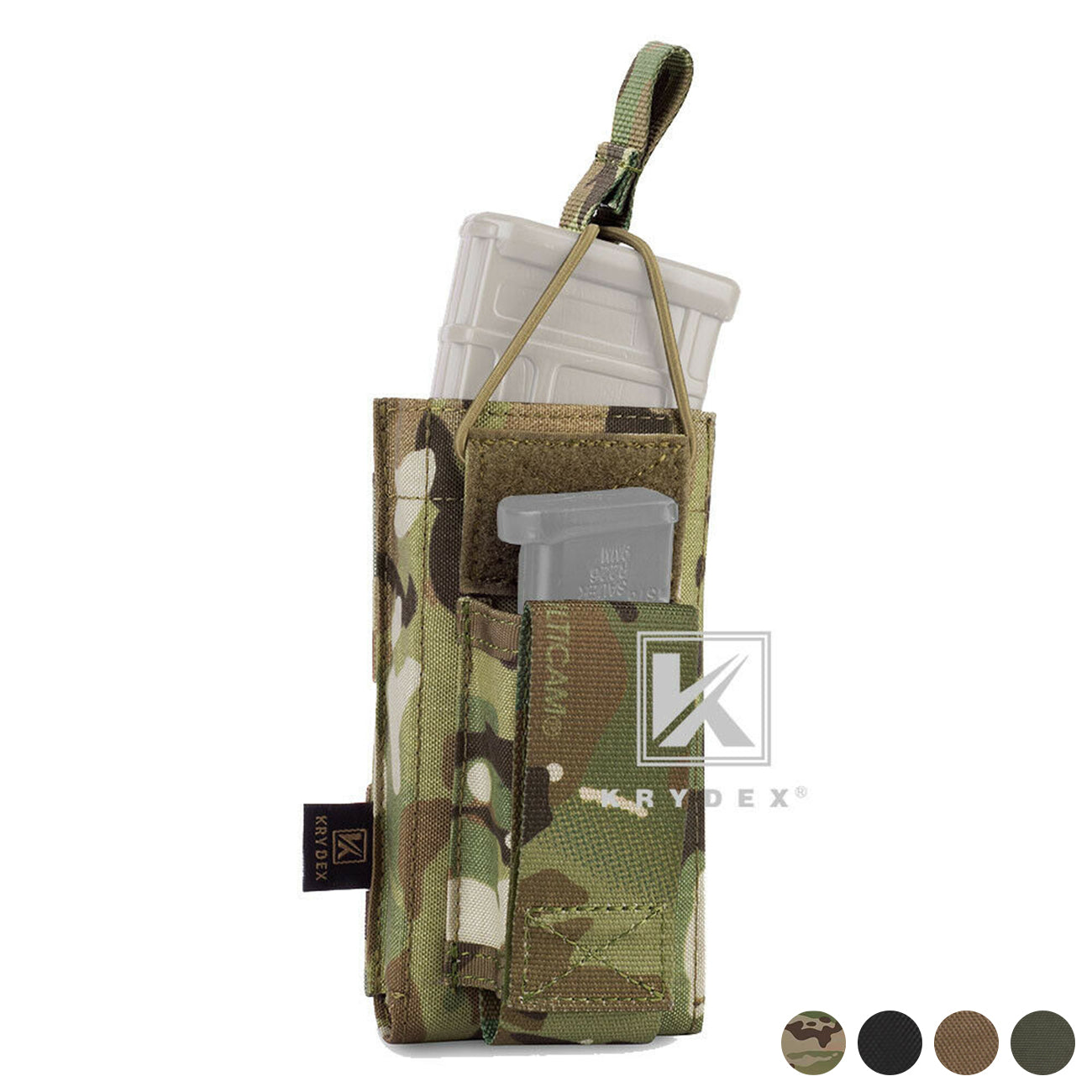 KRYDEX Single Open Top 5.56 M4 M16 AR15 & Pistol Magazine Pouch