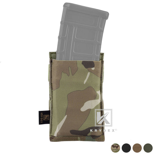 KRYDEX Fast Draw Tactical Molle Elastic Single 5.56 .223 M4 M16 AR Rifle Magazine Pouch Mag Carrier Holster Multiuse Pouch