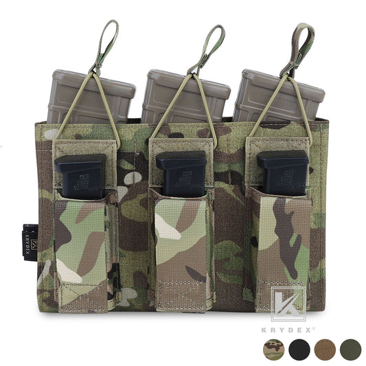 KRYDEX Triple Open Top 5.56 M4 M16 AR15 & Pistol Magazine Pouch