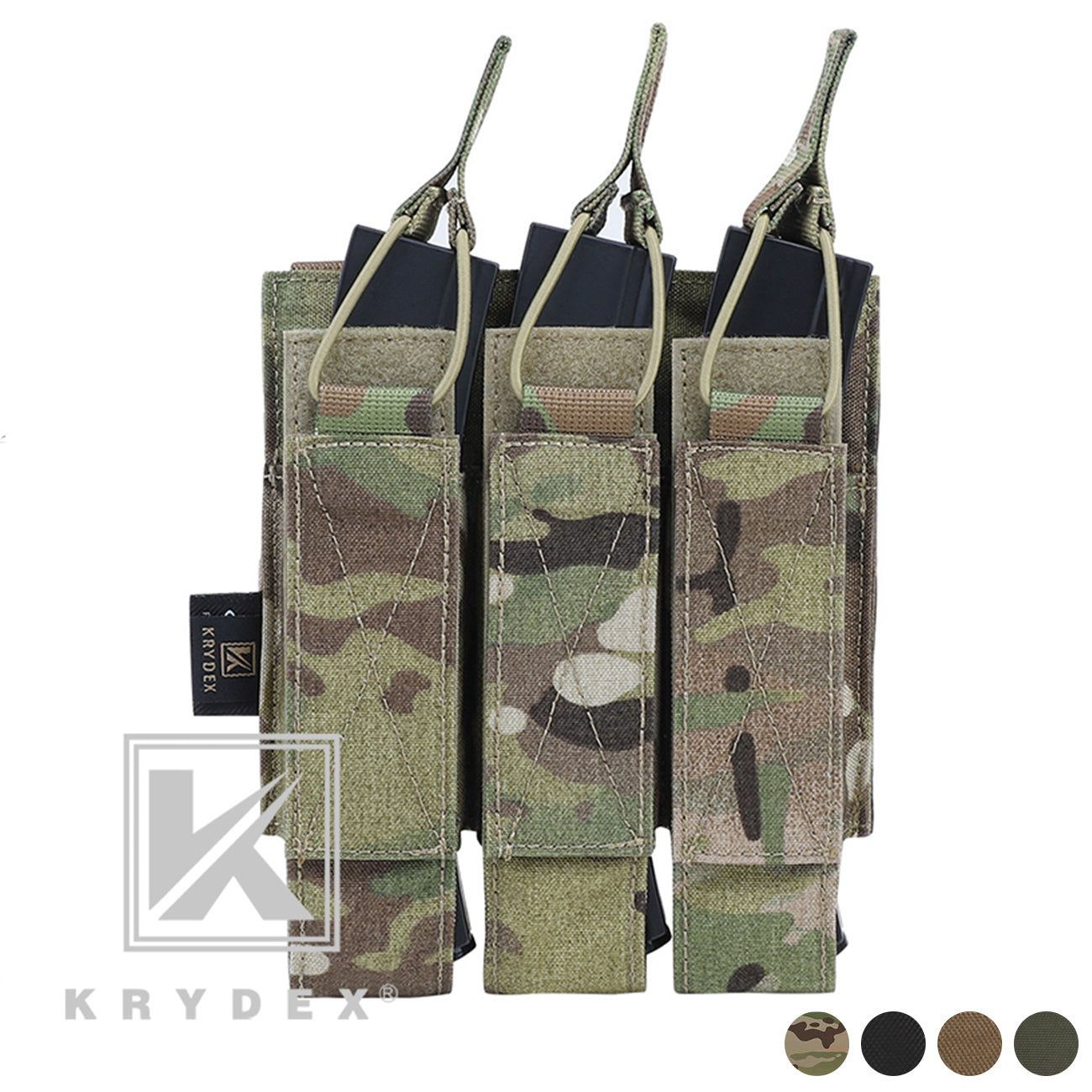 KRYDEX Tactical Triple Open Top SMG Magazine Pouch