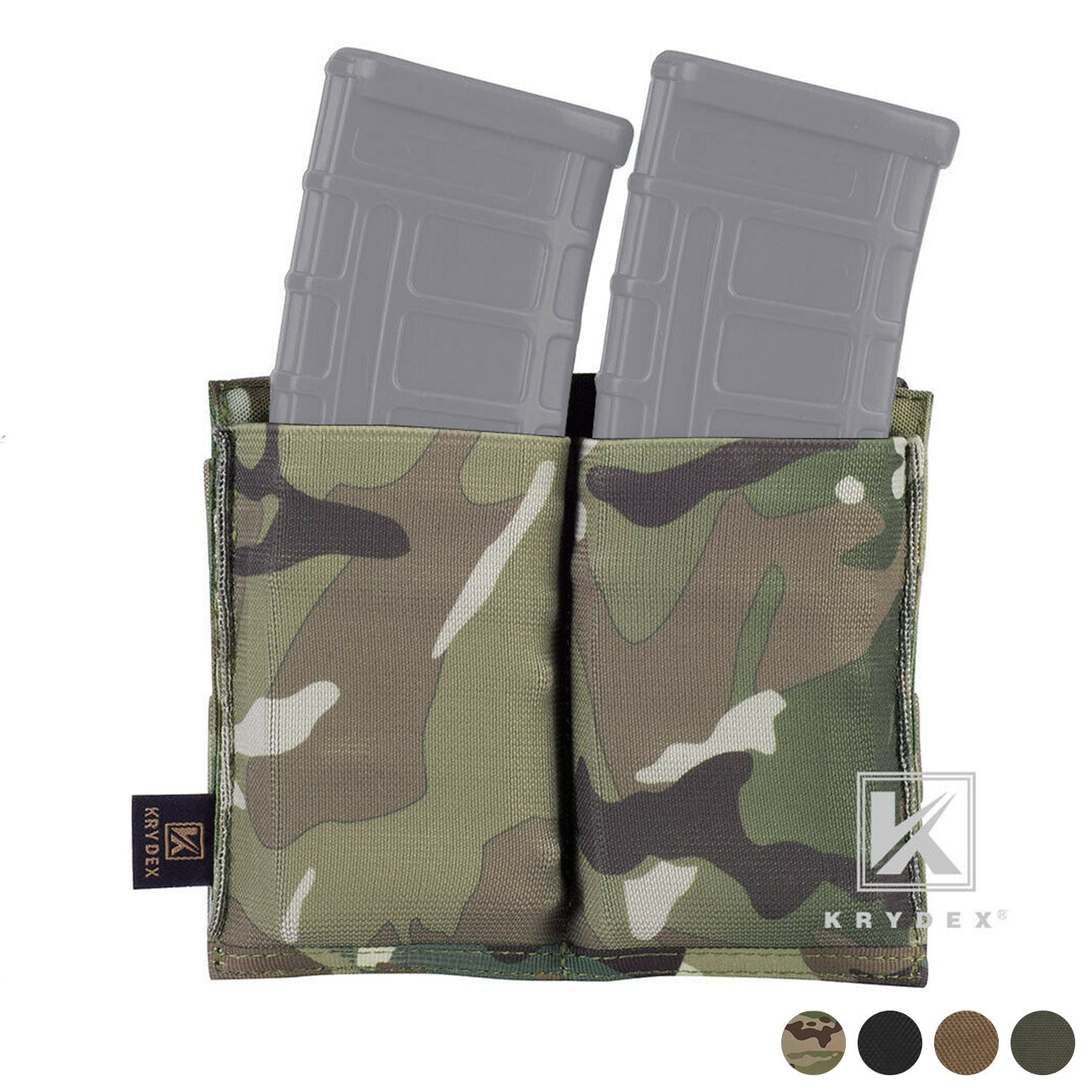 KRYDEX Fast Draw Tactical Molle Elastic Double 5.56 .223 M4 M16 AR Rifle Magazine Pouch Mag Carrier Holster Multiuse Pouch