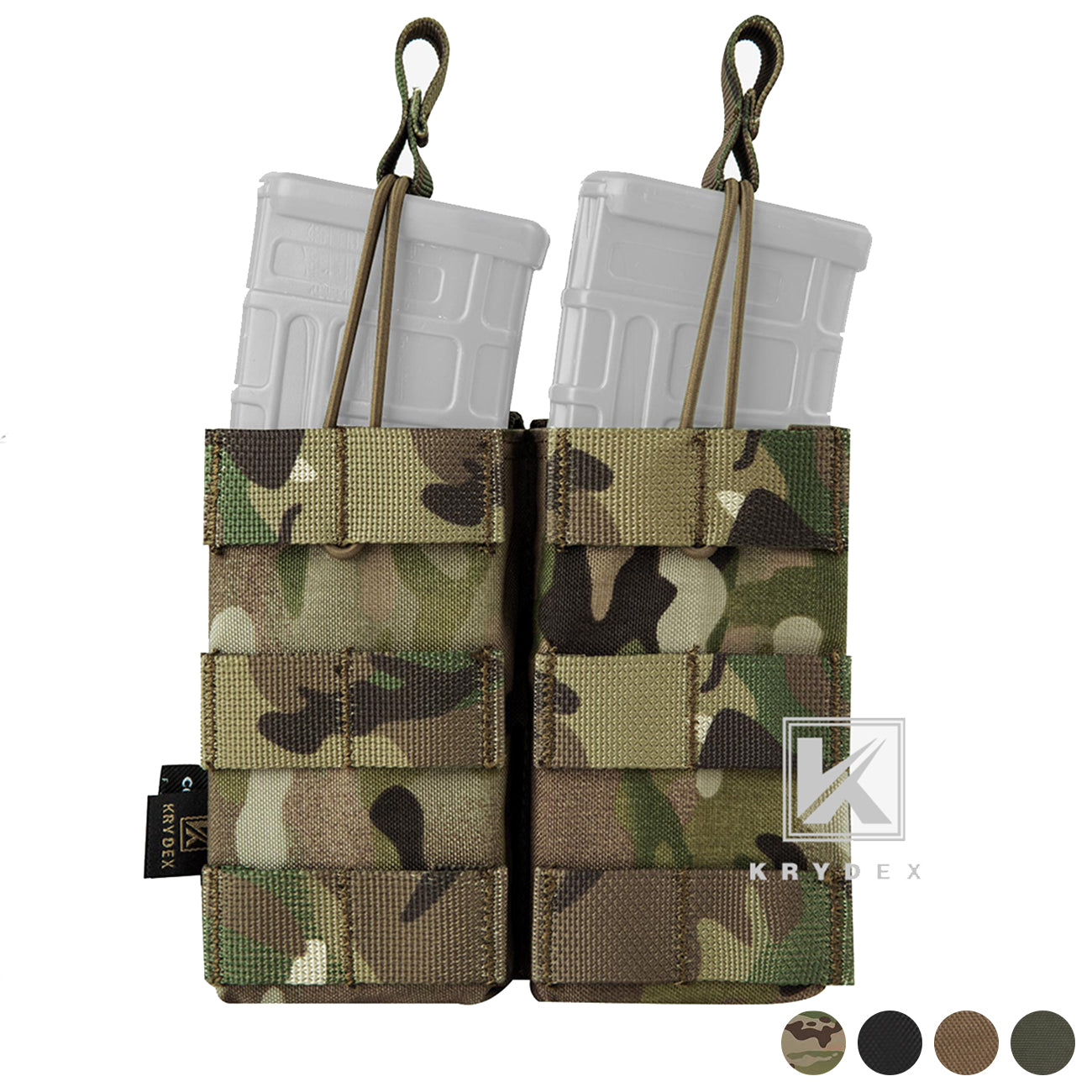 KRYDEX Double 5.56 .223 M4 M16 AR15 Open Top Mag Pouch