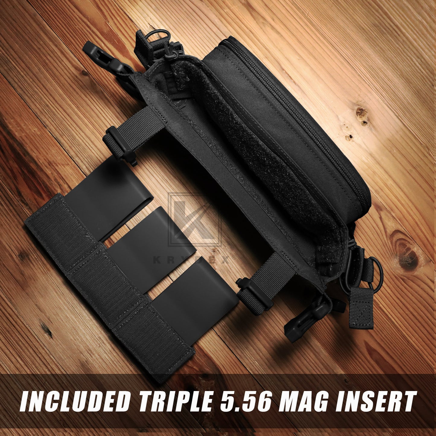 KRYDEX Tactical D3CR Chest Rig 5.56 7.62 Rifle Pistol Mag Pouch Placard Carrier with D3 Flatpack Tactical Backpack