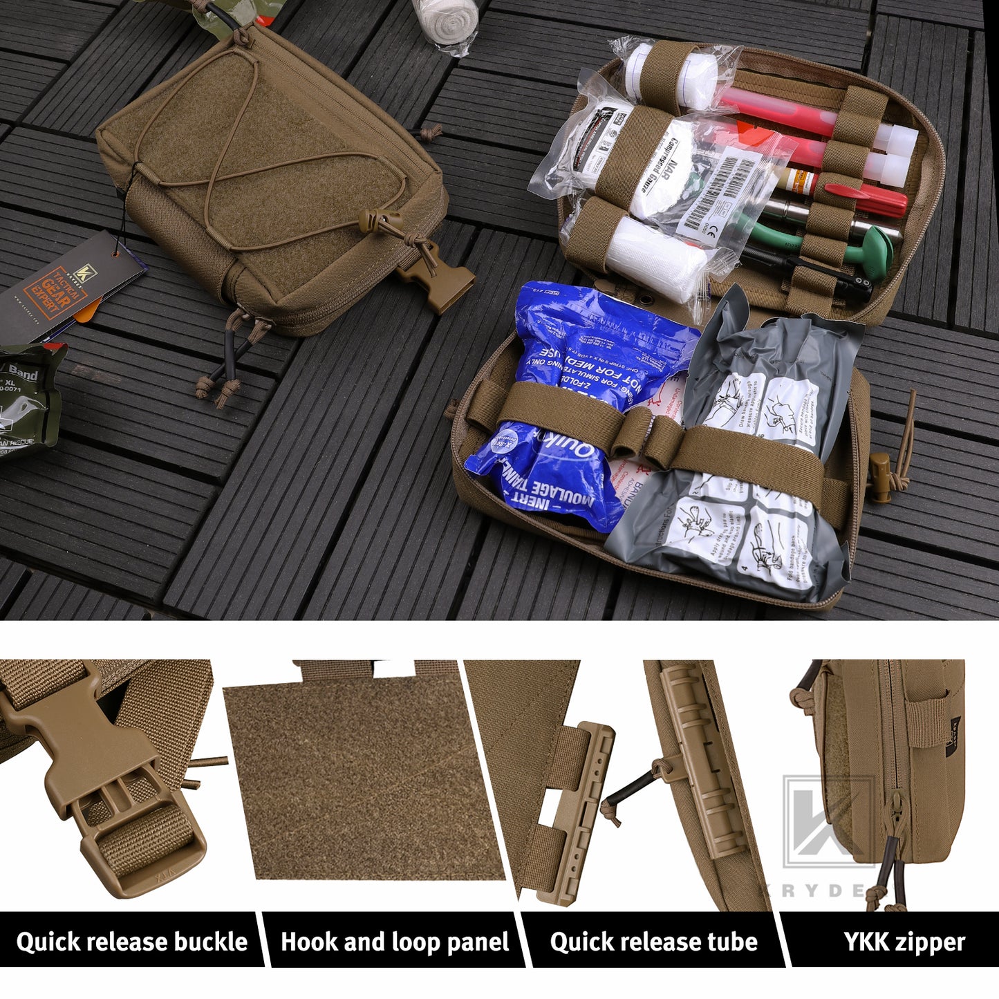 Krydex Tactical Quick Release Drop Pouch Modular Fanny Pack Waist Bag