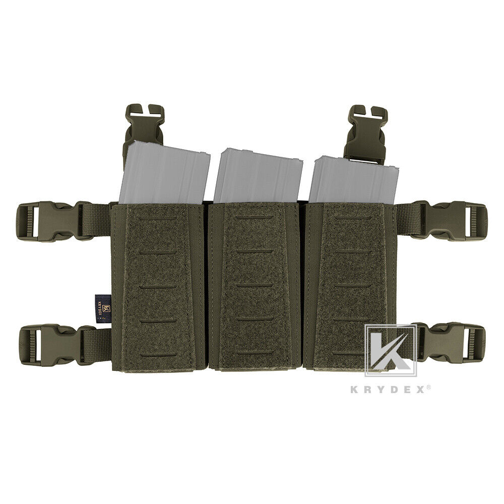 Krydex Tactical Triple Placard .223 5.56 Mag Pouch Retention Insert Holder Chest Rig Plate Carrier